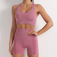 Conjunto de Yoga sin costuras para mujer, ropa deportiva de entrenamiento, Sujetador deportivo acolchado, pantalones cortos - details 3