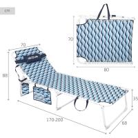 Plegable con Parasol Gris, Antivuelco, Reclinable 3 Posiciones, Material: Acero y textileno, Medidas: 193x53x30cm, Peso máx. soportado 110Kg, Tumbonas Plegables (62288) - details 24
