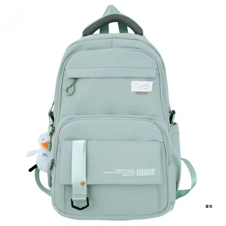 Mochila informal de gran capacidad nueva versión coreana pequeña mochila fresca y de moda Mochila japonesa simple de color sólido - 1