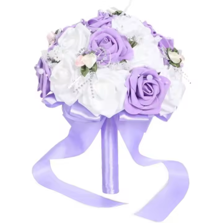 Para novias, 1 pieza, exquisita flor falsa nupcial, mano, ramo decorativo de boda vívido - 1