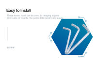 Ganchos de Tornillo en Forma de L NINDEJIN Acero Plateado Autoperforante Ideal para Colgar Ropa - details 5