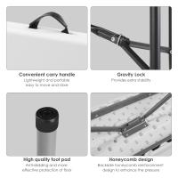 Banco plegable de plástico de 6 pies/183 cm, banco portátil para jardín al aire libre con asa de transporte para picnic, camping, cena, fiesta, 2 piezas - details 2