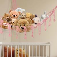 Hamaca de almacenamiento de animales de peluche, red de gran capacidad, macramé bohemio, decoración del dormitorio de los niños, redes organizadoras de juguetes colgantes de esquina - details 2