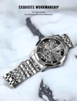Reloj de Negocios para Hombres de Alta Calidad Forsining 468A Correa de Acero Inoxidable Luminoso - details 4
