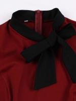 Elegante Vestido Largo de Algodón Retro Cuello con Lazo Estilo Vintage para Mujeres Moda de Verano - details 3