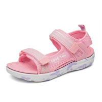 Sandalias deportivas de suela suave para niñas, zapatos de princesa a la moda, flores rosas, zapatos planos de marca, zapatos de playa antideslizantes, Verano - details 23