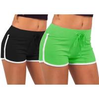 Pantalones cortos deportivos sexys estilo playero, pantalones cortos de retazos para vacaciones, pantalones cortos ajustados de cintura baja, pantalones de playa para mujer, ropa de calle de verano - details 3
