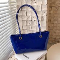 Bandolera de cuero de charol elegante, bolso de gran capacidad de estilo coreano dulce para las axilas, bolso de mano liso de Color sólido para ir al trabajo al aire libre - details 33