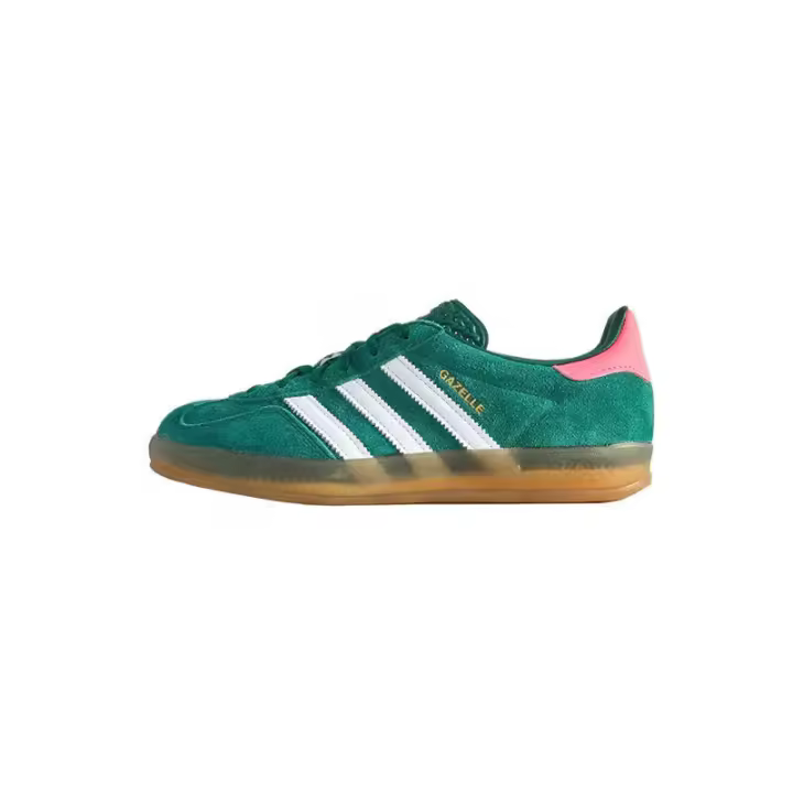 Leten Original 100% originales GAZELLE Interior de ante con ribete de cuero Verde Blanco Rosa / Negro Hombres Mujeres Zapatillas Decal - 1