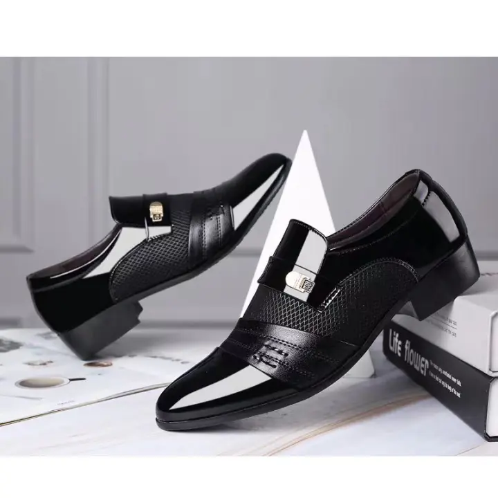 Zapatos de hombre zapatos de cuero brillante zapatos casuales zapatos de vestir de negocios de gran tamaño - 1