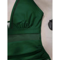 Bañador negro de una pieza para mujer, traje de baño de realce con Control de barriga, Tankini de una pieza - details 18