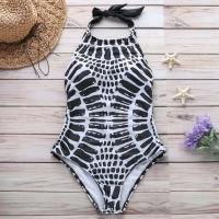 Traje XXL de talla grande, una pieza para mujer, Monokini de cuello alto, traje de baño se vende con cuello Halter, traje de baño, ropa de playa 2023 - details 4
