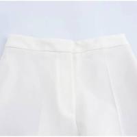 OUWU-Nueva llegada de pantalones largos blancos Wo, chaqueta corta sin mangas con solapa, Tops, pantalones de pierna ancha, conjuntos de 2 piezas, tres elegantes - details 5