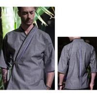 Uniformes de Chef japonés para restaurante, chaquetas de Chef de Sushi, Kimono de Chef, abrigo de cocinero, monos de camarero, camisetas de cocina - details 14