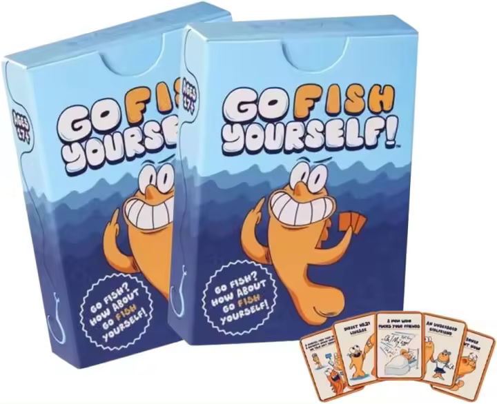 ¡Juego de cartas Go Fish, ¡Vayan a f*ck ustedes mismos! Nuevo juego de fiesta nocturna F K Deck para 2+ jugadores, familia, clásico, interactivo, divertido, hilarante, los juegos de peces de Little - 1