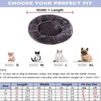 Cama redonda de Donut para perro y gato, cojín lavable, Ultra suave, cálido, para invierno, envío directo - details 3