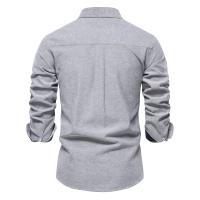 2025 nueva camisa Oxford de algodón de otoño para hombres camisas casuales de negocios sociales con botones de manga larga para hombres - details 6