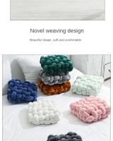 Cojín de felpa suave para sala de estar, almohada de sofá de Color sólido, cuadrada, tejida a mano, para el hogar - details 4