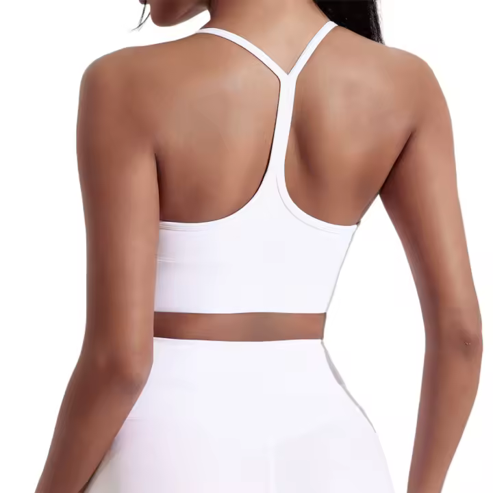 Sujetador deportivo de color liso con forma de Y para mujer, top suave y ajustado, entrenamiento integral, trotar, gimnasio, yoga, ropa interior con almohadilla para el pecho - 1