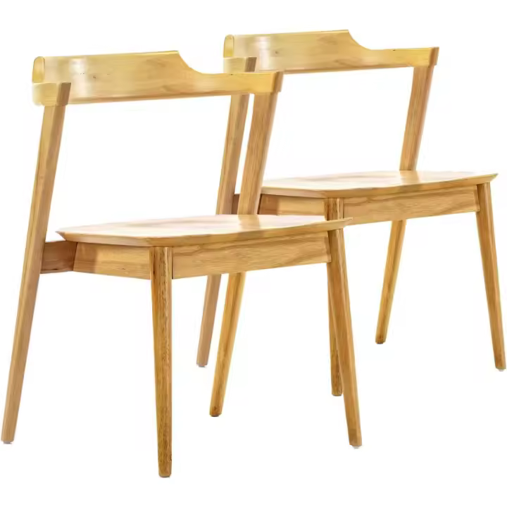 Pack 2 sillas, Madera Maciza, 58 cm (Largo) 57,5 cm (Profundo) 76 cm (Alto) - 1