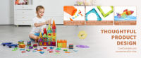 SucceBuy Azulejos magnéticos, 180 piezas de bloques de construcción para niños, con bases de automóviles y rueda de la fortuna, juguetes STEM para mayores de 5 años - details 4