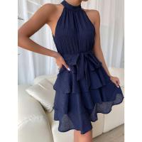 Primavera Verano 2025 Nuevo Vestido de Mujer sin Mangas con Volantes Verde - details 7