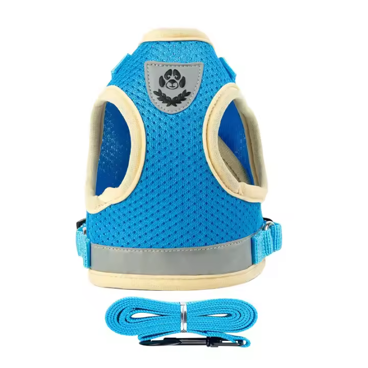 Conjunto de chaleco y arnés para perros pequeños y medianos, correa y arnés para cachorros y gatos, Collar reflectante para gatos - 1