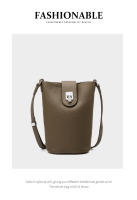 Bolso bandolera pequeño de cuero de primera calidad, estilo cubo vertical casual para teléfono móvil - details 4