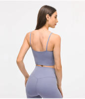 SHINBENE-Top corto de entrenamiento para mujer, sostén deportivo de nailon suave, acolchado, a prueba de sudor, con sujetador incorporado - details 10