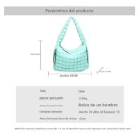 Bolso de hombro tipo bandolera con diseño de nubes plisadas para mujer, bolso de mano de gran capacidad con doble cara y doble tirón - details 0