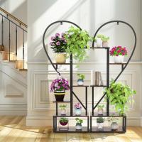 Estantería de Hierro Forjado de 2 Piezas Macetas de 6 Niveles con 2 Ganchos Soporte para Decoración de Sala Jardín Balcón - details 11