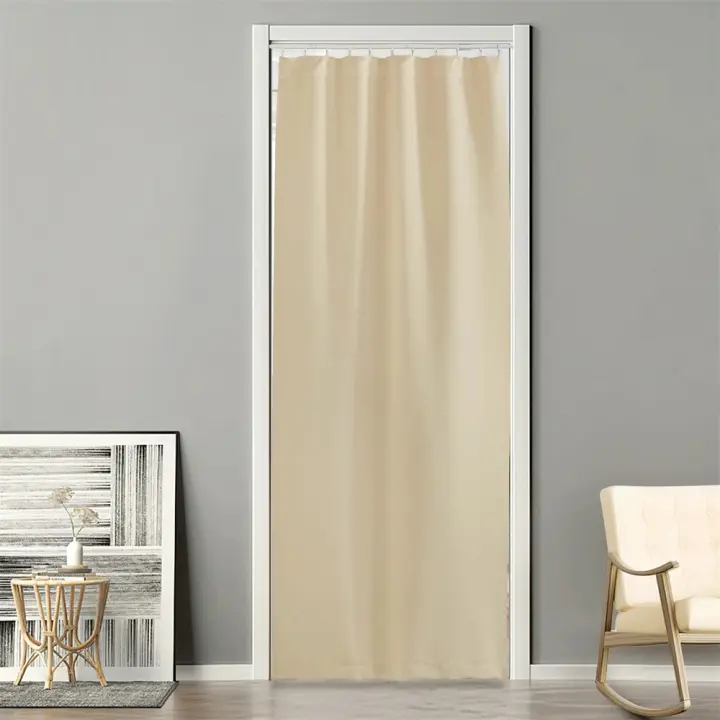 RYB HOME-Juego de cortina de techo opaca para puerta, montaje deslizante, Partición de habitación para puerta francesa - 1