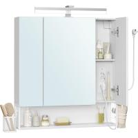 Tomacorriente, cesta colgante, soporte para secador, mueble de pared con espejo, blanco nube - details 3