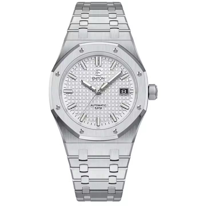 Reloj Automático de Lujo ENITON 41mm Resistente al Agua, Luz Nocturna, Correa de Cuero - 1