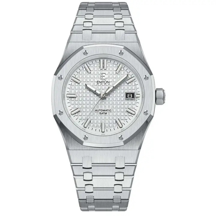 Reloj Automático de Lujo ENITON 41mm Resistente al Agua, Luz Nocturna, Correa de Cuero - 1