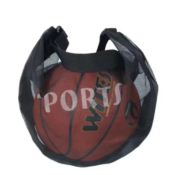 Bolsa de malla de baloncesto ajustable, tela de malla con cremallera, bolsillo cruzado, bolso de mano, estuche de almacenamiento de fútbol de un solo hombro - 1