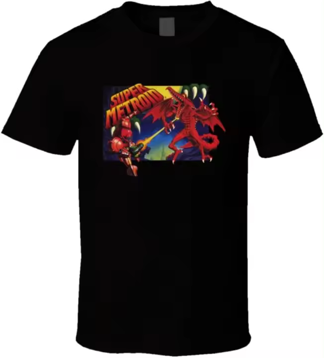 Camiseta Retro de Super Metroid SNES Box Art para videojuegos - 1