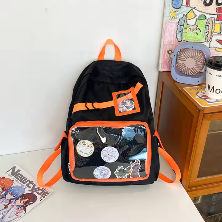 Mochila Escolar Transparente de Nylon Estilo Neutro para Estudiantes de Secundaria y Primaria - 1