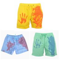 Pantalones cortos de playa que cambian de color al agua, bañadores de estilo caliente que cambian de color, sensación cálida - details 5