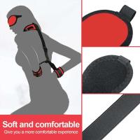 Juego de Lazos de BDSM Leten Collar de Pulsera de Cadena Trasera Ajustable con Blindfold y Manos Atadas - details 19