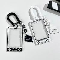 Portatarjetas Kpop para niños, Protector de tarjetas de estudiante de moda coreana, transparente con cadena, soporte para sesión fotográfica, 1 Uds. - details 7