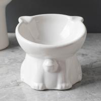 Dispensador de alimentos, cuenco de cerámica para gatos, bonito y creativo cuenco de base alta para mascotas, antivuelco, multiusos, alimentador para beber para mascotas, protección del cuello - details 3