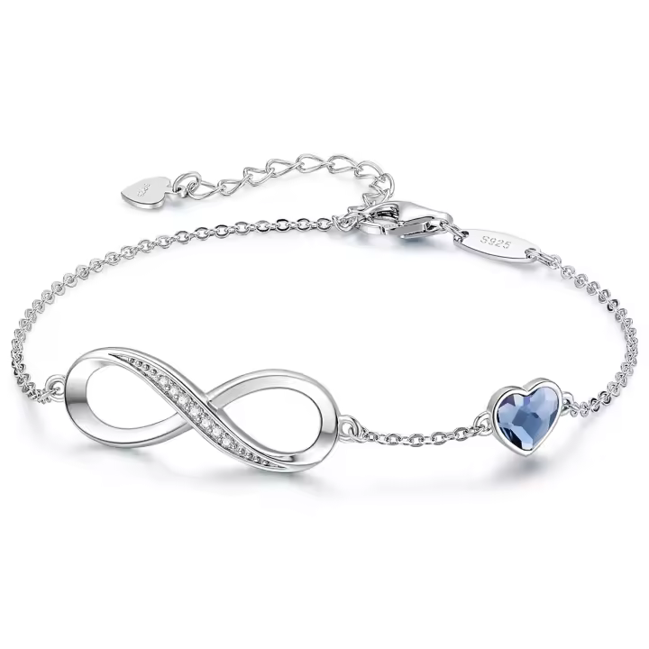 Regalos para Mujer,Pulsera para Mujer, Plata de Amor, Infinito, Madre Mamá - 1