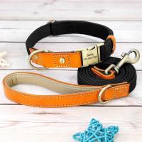 perro personalizado, conjunto correa, Collar cuero nailon perros, collares personalizados con etiqueta identificación mascotas, - details 3