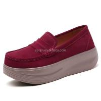 Nuevos zapatos de plataforma de mujer de alta calidad, mocasines sin cordones con aumento de altura talla 42, zapatos de cuero informales para mujer, zapatos suaves - details 2