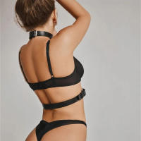 Ropa de dormir de cuero para mujer y hombre, lencería sexual para tienda sexual, ropa interior erótica de talla grande, vestido femenino, arnés exótico de PU, conjuntos sexys - details 3