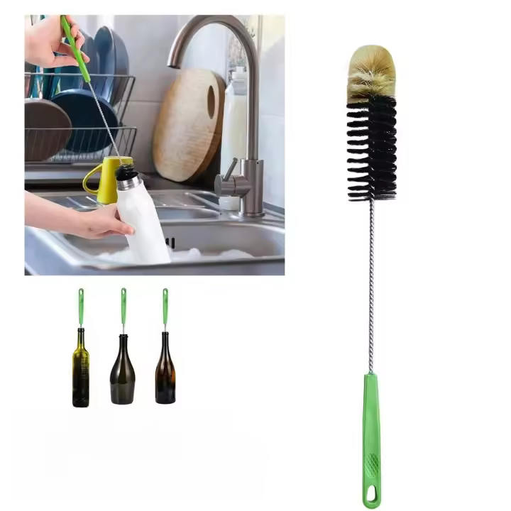 Cepillo de Limpieza Flexible de 40cm Ideal para Botellas de Vino y Cerveza - 1
