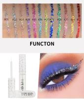 HANDAIYAN Juego de delineador de ojos líquido con lentejuelas deslumbrantes y brillantes de 12 colores, delineador de ojos colorido intenso metálico resistente al agua, de larga duración, ultrafino - details 2
