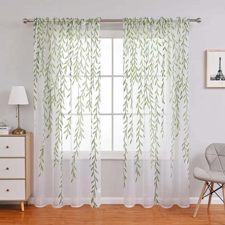 Mimbre-sala de estar sencilla, dormitorio cortinas, una sola pieza, W:140cm * L:260cm, a través de varilla - 1