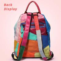 Mochila con remaches coloridos y negros para mujer, bolso de mano de cuero informal, impermeable, a la moda - details 6